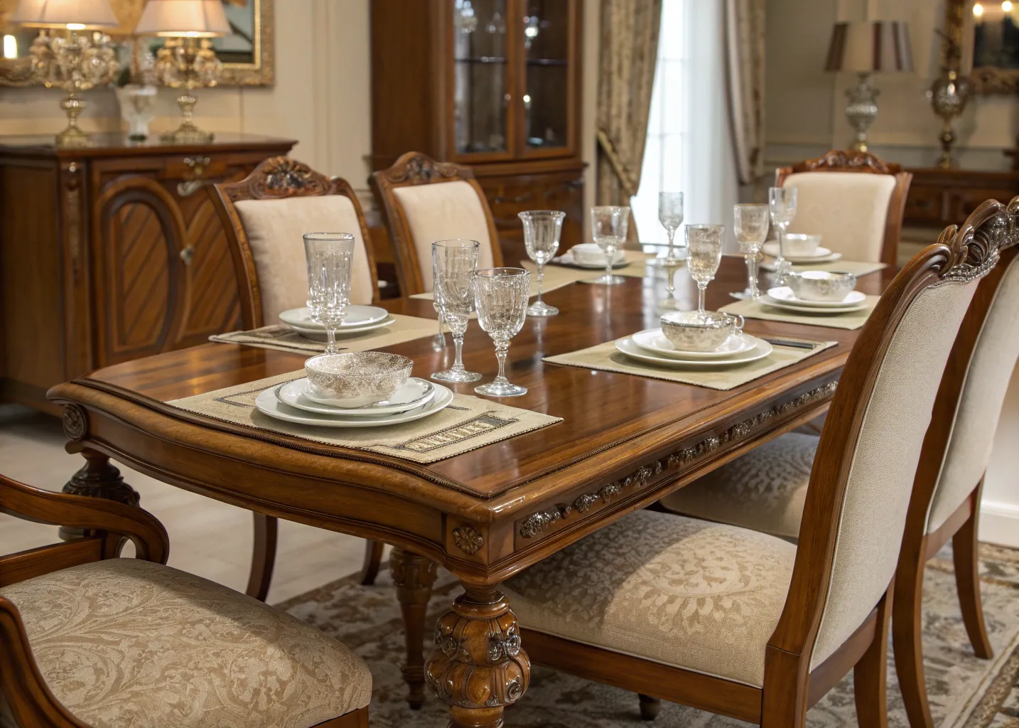 Elegant dining room furniture set