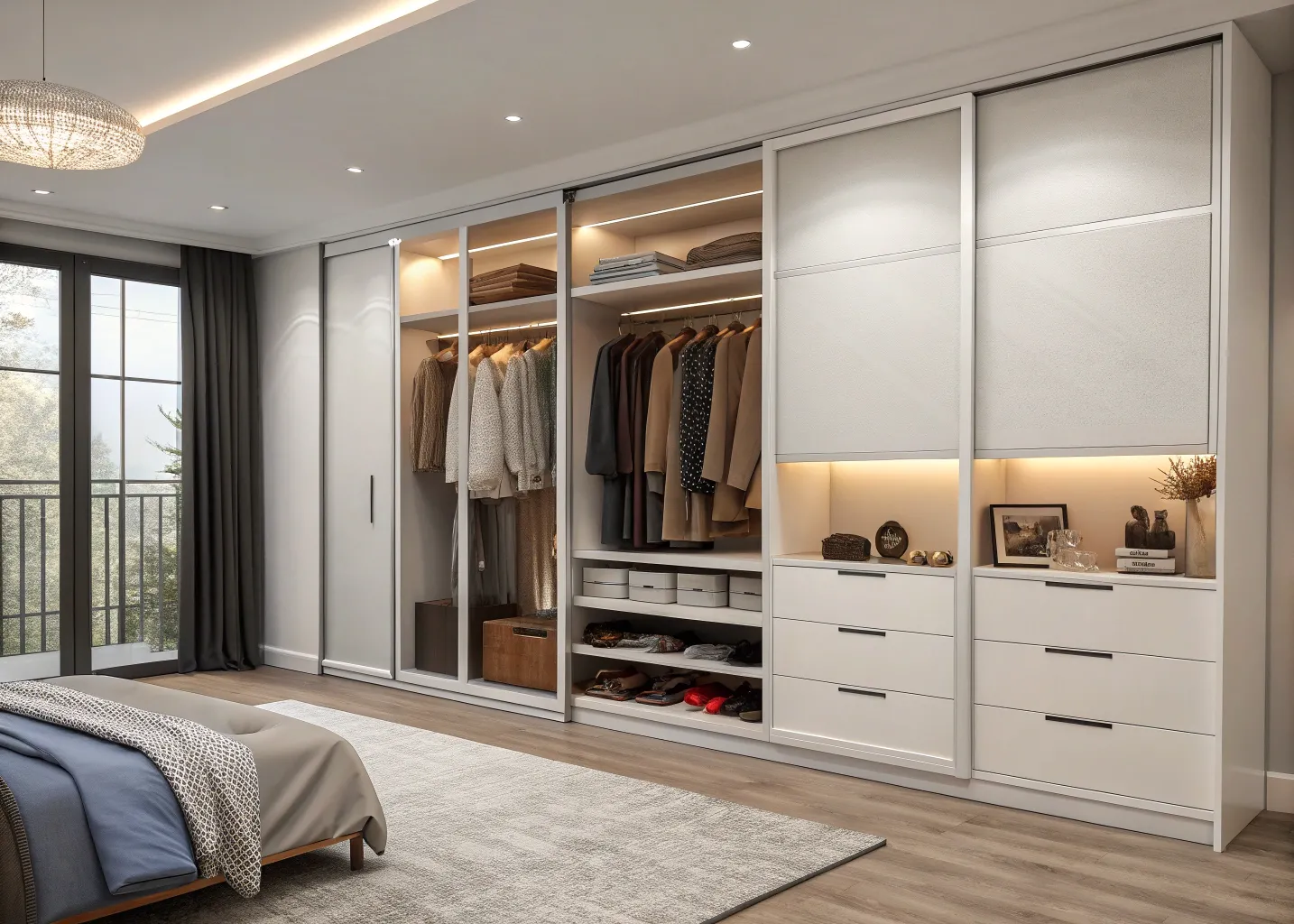 Custom bedroom wardrobe system