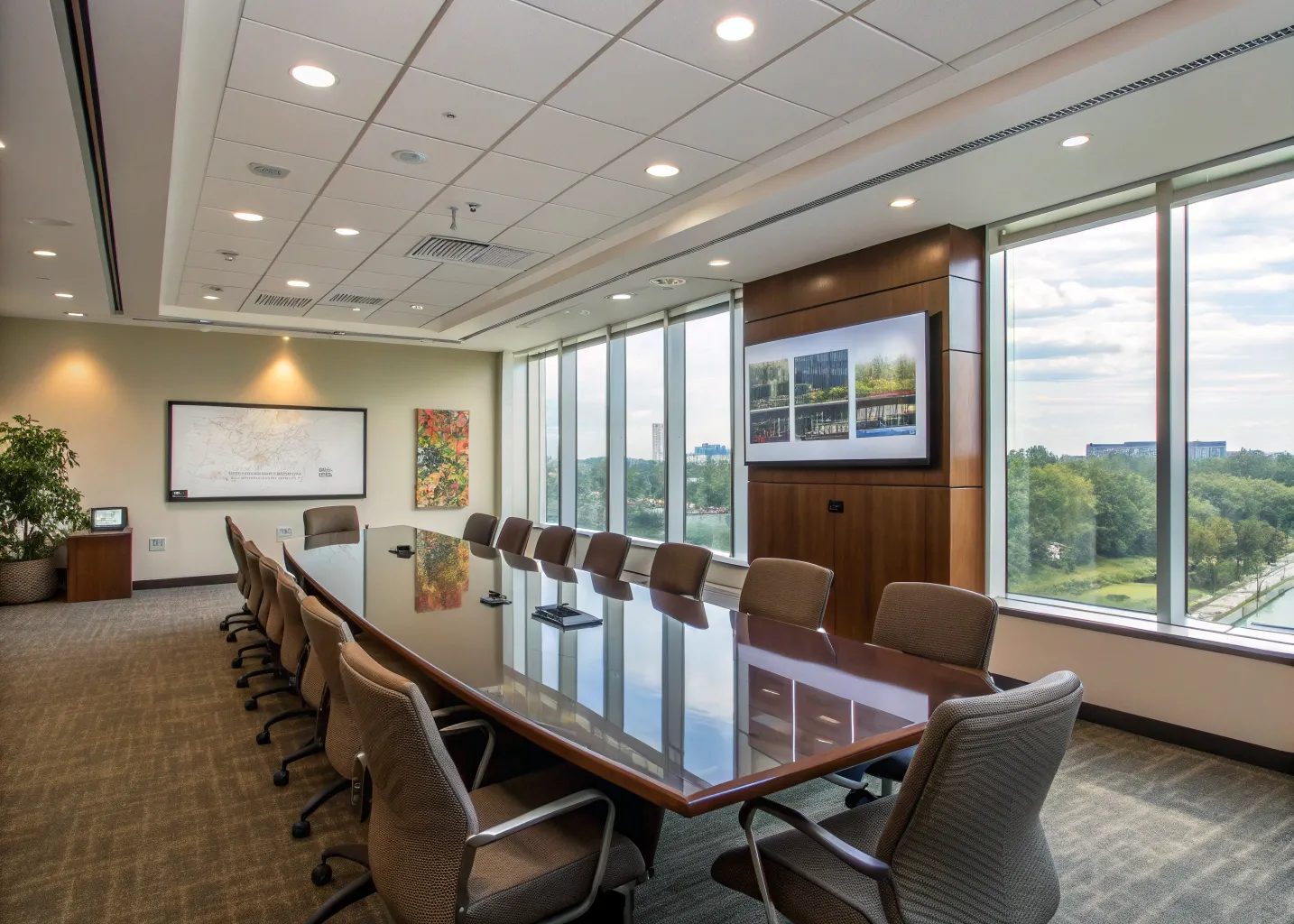 Conference room with custom table